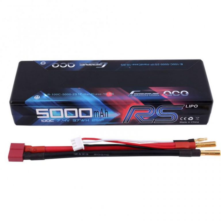 SANKAKU 130C 7,4V Lipo Batterie 2S 5000mAh RC Batteries Coque Rigide avec Prise Deans T pour RC Buggy Véhicules Voiture Camion Réservoir Bateau RC Hobby 2 pièces