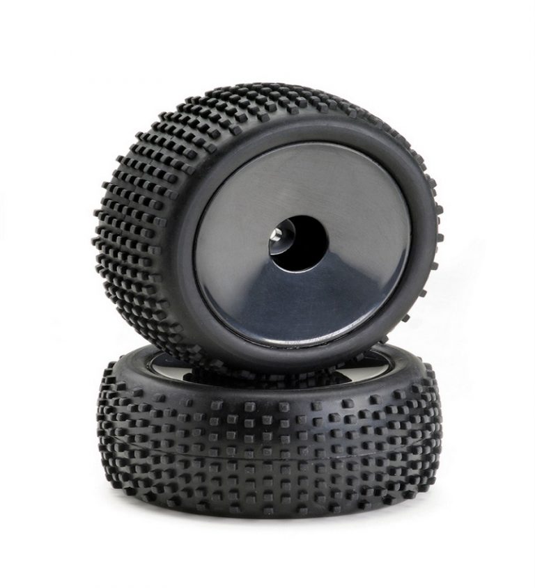 Absima – Lot De 4 Roues Complètes 1/10 Pour Voiture RC électrique – Piste Slick, Hexagone 12 Mm, Pneus Collés