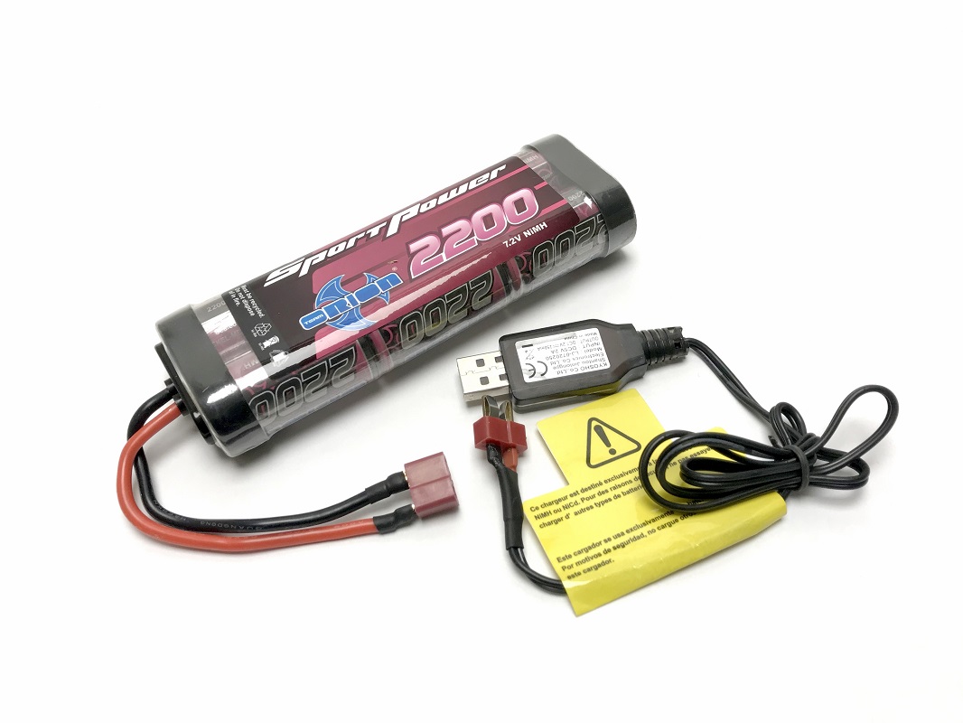 COMBO Chargeur USB - Batterie NiMh 7.2V 2200 Mah DEANS - Rc Performance