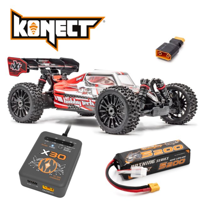 Buggy Hobbytech NXT RR Brushless version pack couleur rouge